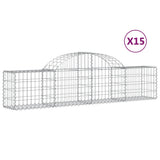 VidaXL Gabionen 15 Stück gebogen 200x30x40 60 cm verzinktes Eisen