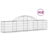 VidaXL Gabionen 18 Stück gebogen 200x30x40 60 cm verzinktes Eisen