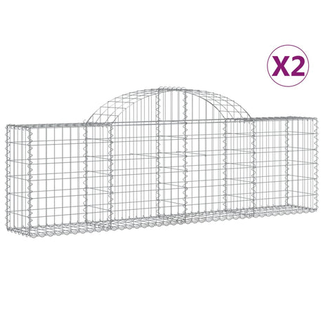 Vidaxx Gabionen 2 Stück gebogen 200x30x60 80 cm verzinktes Eisen