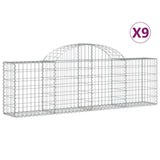VidaXL Gabionen 9 Stück gebogen 200x30x60 80 cm verzinktes Eisen