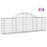 VidaXL Gabionen 18 Stück gebogen 200x30x60 80 cm verzinktes Eisen