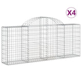 VidaXL Gabionen 4 Stück gebogen 200x30x80 100 cm verzinktes Eisen