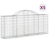 VidaXL Gabionen 5 Stück gebogen 200x30x80 100 cm verzinktes Eisen