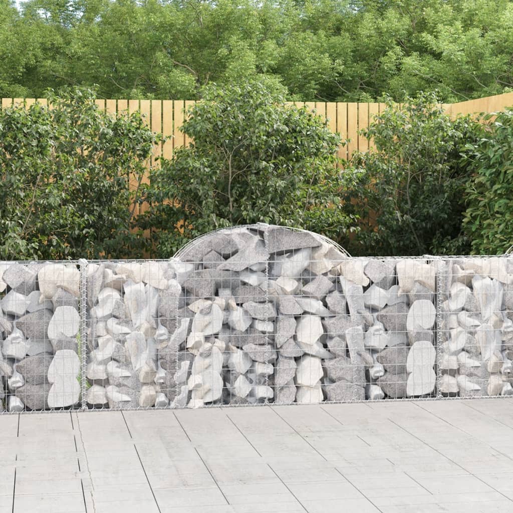 VidaXL Gabionen 6 Stück gebogen 200x30x80 100 cm verzinktes Eisen