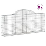 VidaXL Gabionen 7 Stück gebogen 200x30x80 100 cm verzinktes Eisen
