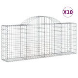 VidaXL Gabionen 10 Stück gebogen 200x30x80 100 cm Eisen