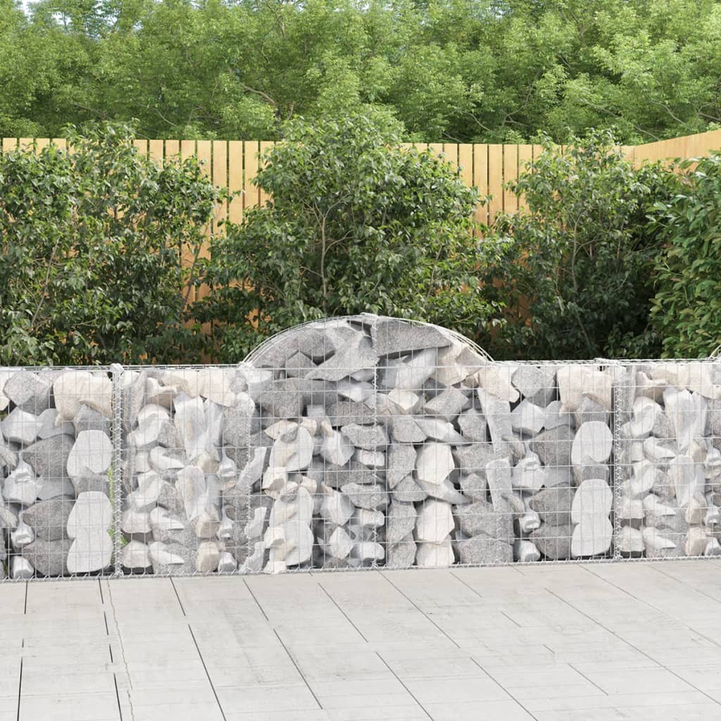 VidaXL Gabionen 10 Stück gebogen 200x30x80 100 cm Eisen