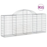 VidaXL Gabionen 11 Stück gebogen 200x30x80 100 cm Eisen