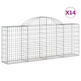 VidaXL Gabionen 14 Stück gebogen 200x30x80 100 cm Eisen