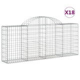 VidaXL Gabionen 18 Stück gebogen 200x30x80 100 cm Eisen