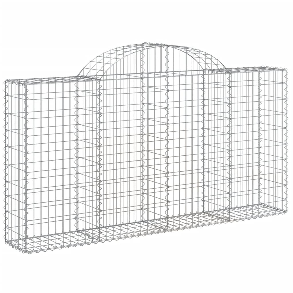 VidaXL Gabionen 7 Stk. gebogen 200x30x100 120 cm Eisen