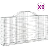 VidaXL Gabionen 9 Stück gebogen 200x30x100 120 cm Eisen