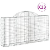 VidaXL Gabionen 13 Stück gebogen 200x30x100 120 cm Eisen