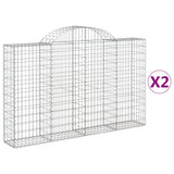 VidaXL Gabionen 2 Stück gebogen 200x30x120 140 cm Eisen