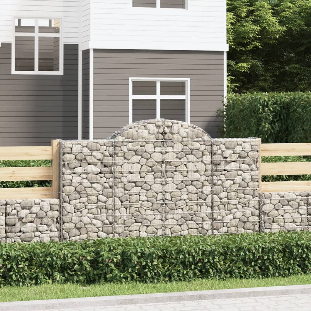 VidaXL Gabionen 2 Stück gebogen 200x30x120 140 cm Eisen