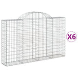 VidaXL Gabionen 6 Stück gebogen 200x30x120 140 cm Eisen