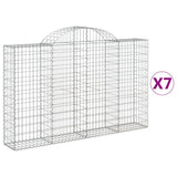 VidaXL Gabionen 7 Stk. gebogen 200x30x120 140 cm Eisen
