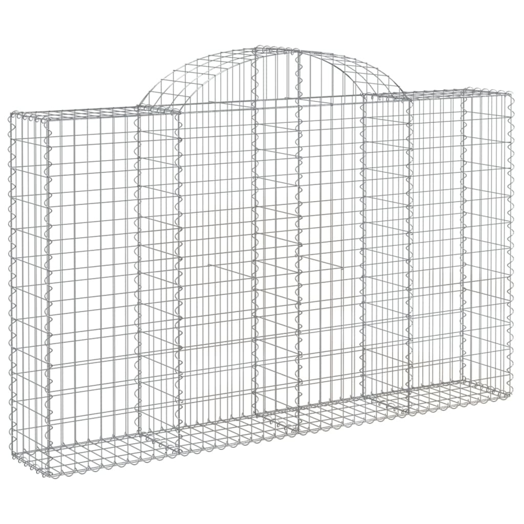 VidaXL Gabionen 7 Stk. gebogen 200x30x120 140 cm Eisen