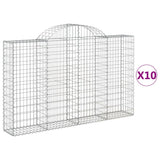 VidaXL Gabionen 10 Stück gebogen 200x30x120 140 cm Eisen