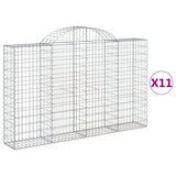 VidaXL Gabionen 11 Stück gebogen 200x30x120 140 cm Eisen