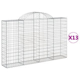 VidaXL Gabionen 13 Stück gebogen 200x30x120 140 cm Eisen