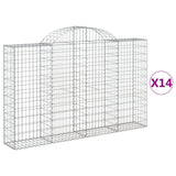 VidaXL Gabionen 14 Stück gebogen 200x30x120 140 cm Eisen