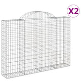 VidaXL Gabionen 2 Stück gebogen 200x30x140 160 cm Eisen