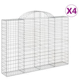 VidaXL Gabionen 4 Stück gebogen 200x30x140 160 cm Eisen