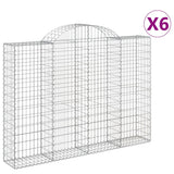 VidaXL Gabionen 6 Stück gebogen 200x30x140 160 cm Eisen