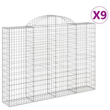 VidaXL Gabionen 9 Stück gebogen 200x30x140 160 cm Eisen