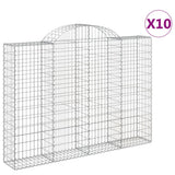 VidaXL Gabionen 10 Stück gebogen 200x30x140 160 cm Eisen