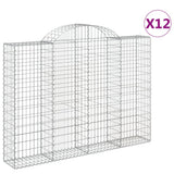 VidaXL Gabionen 12 Stück gebogen 200x30x140 160 cm Eisen