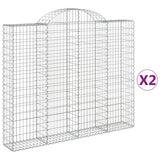 VidaXL Gabionen 2 Stück gebogen 200x30x160 180 cm Eisen