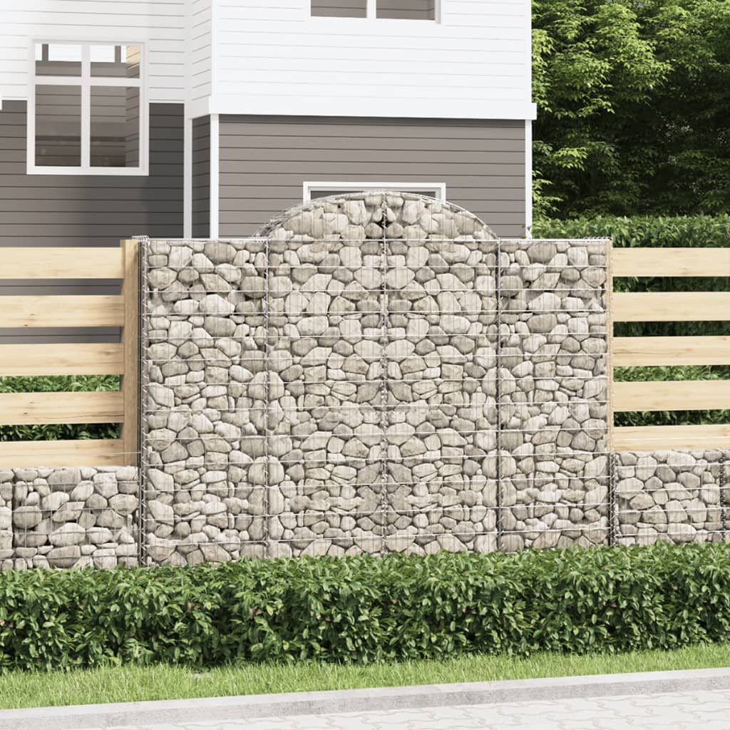VidaXL Gabionen 2 Stück gebogen 200x30x160 180 cm Eisen
