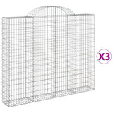 VidaXL Gabionen 3 Stück gebogen 200x30x160 180 cm Eisen