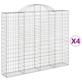 VidaXL Gabionen 4 Stück gebogen 200x30x160 180 cm Eisen