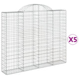 VidaXL Gabionen 5 Stück gebogen 200x30x160 180 cm Eisen