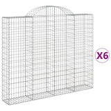 VidaXL Gabionen 6 Stück gebogen 200x30x160 180 cm Eisen