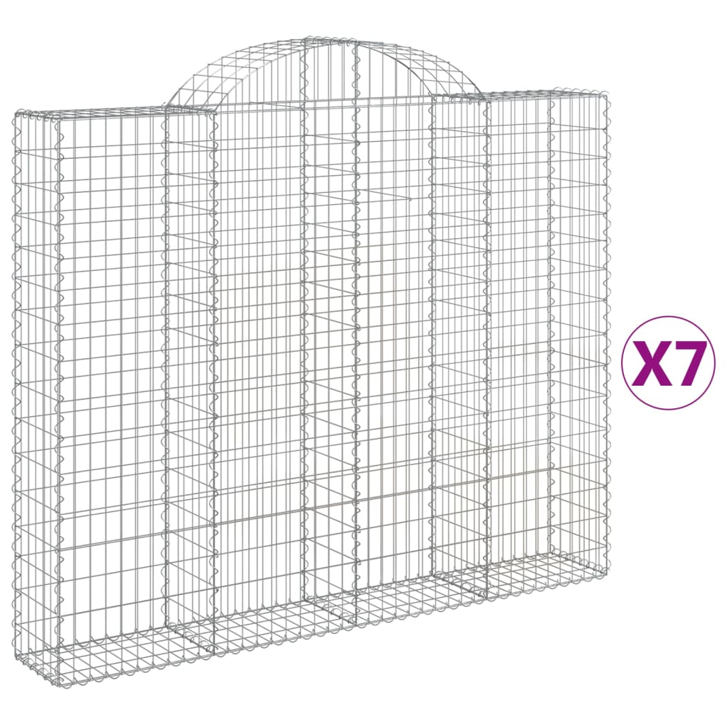 VidaXL Gabionen 7 Stk. gebogen 200x30x160 180 cm Eisen
