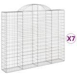 VidaXL Gabionen 7 Stk. gebogen 200x30x160 180 cm Eisen