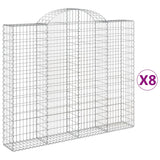 VidaXL Gabionen 8 Stück gebogen 200x30x160 180 cm Eisen