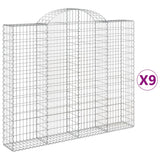 VidaXL Gabionen 9 Stück gebogen 200x30x160 180 cm Eisen