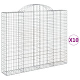 VidaXL Gabionen 10 Stück gebogen 200x30x160 180 cm Eisen
