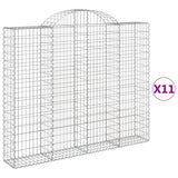 VidaXL Gabionen 11 Stück gebogen 200x30x160 180 cm Eisen