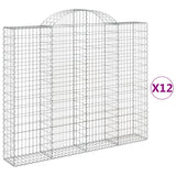 VidaXL Gabionen 12 Stück gebogen 200x30x160 180 cm Eisen