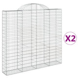 VidaXL Gabionen 2 Stück gebogen 200x30x180 200 cm Eisen