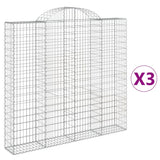 VidaXL Gabionen 3 Stück gebogen 200x30x180 200 cm Eisen