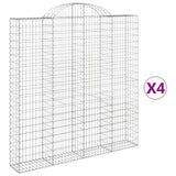 VidaXL Gabionen 4 Stück gebogen 200x30x200 220 cm Eisen