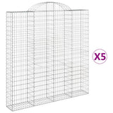 VidaXL Gabionen 5 Stück gebogen 200x30x200 220 cm Eisen