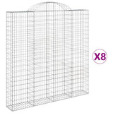 VidaXL Gabionen 8 Stück gebogen 200x30x200 220 cm Eisen